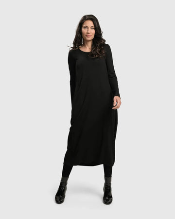 alembika-essential-toned-up-midi-kleid-schwarz image 4