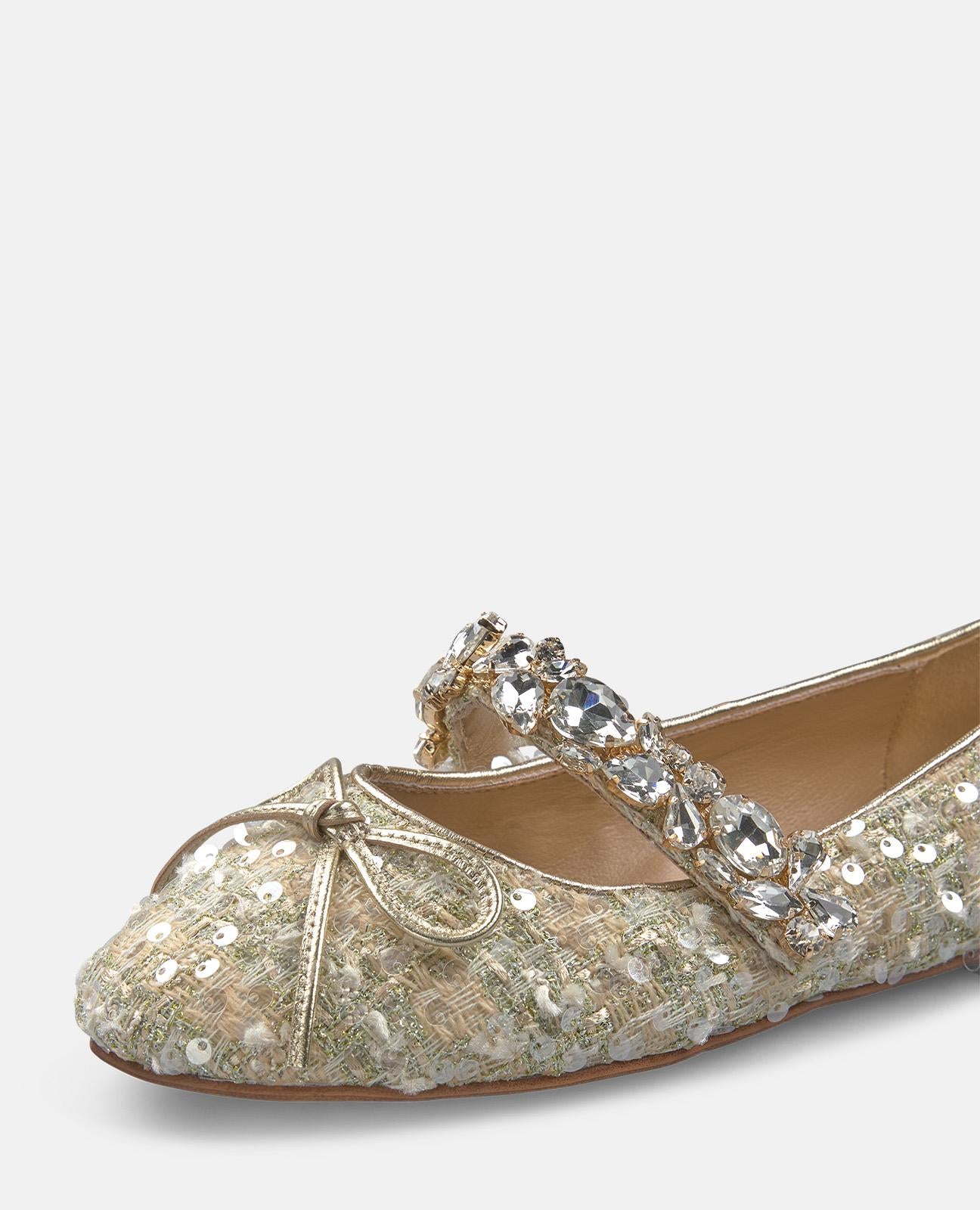 alma-en-pena-tweed-ballerina-gold-mit-strass-0-5-cm image 5