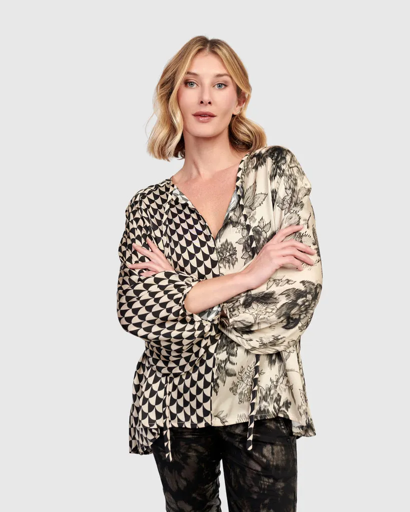 alembika-fleur-poet-bluse-mix-v-ausschnitt-volant-rmel image 1