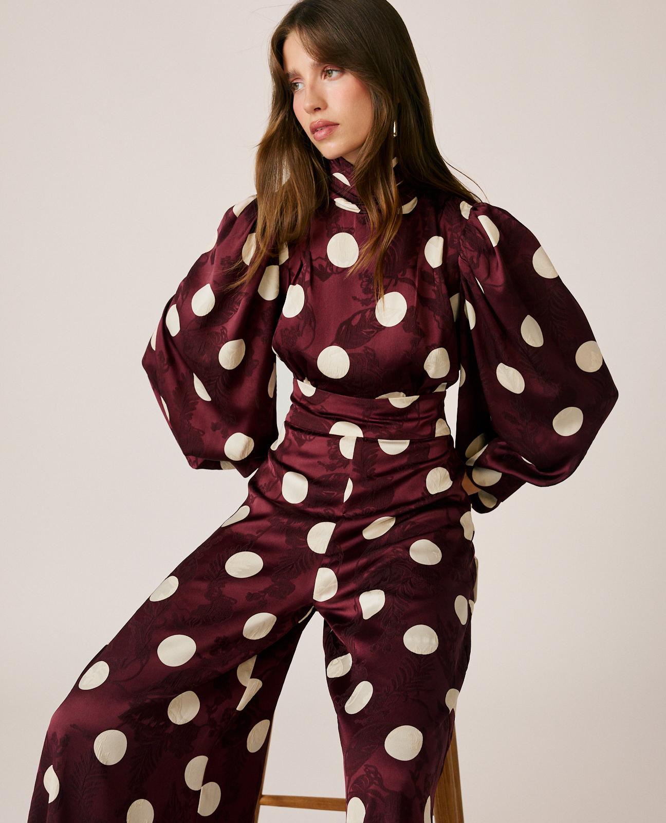 alma-en-pena-alfa-64493-jumpsuit-jacquard-bordeaux-overall-langarm image 2