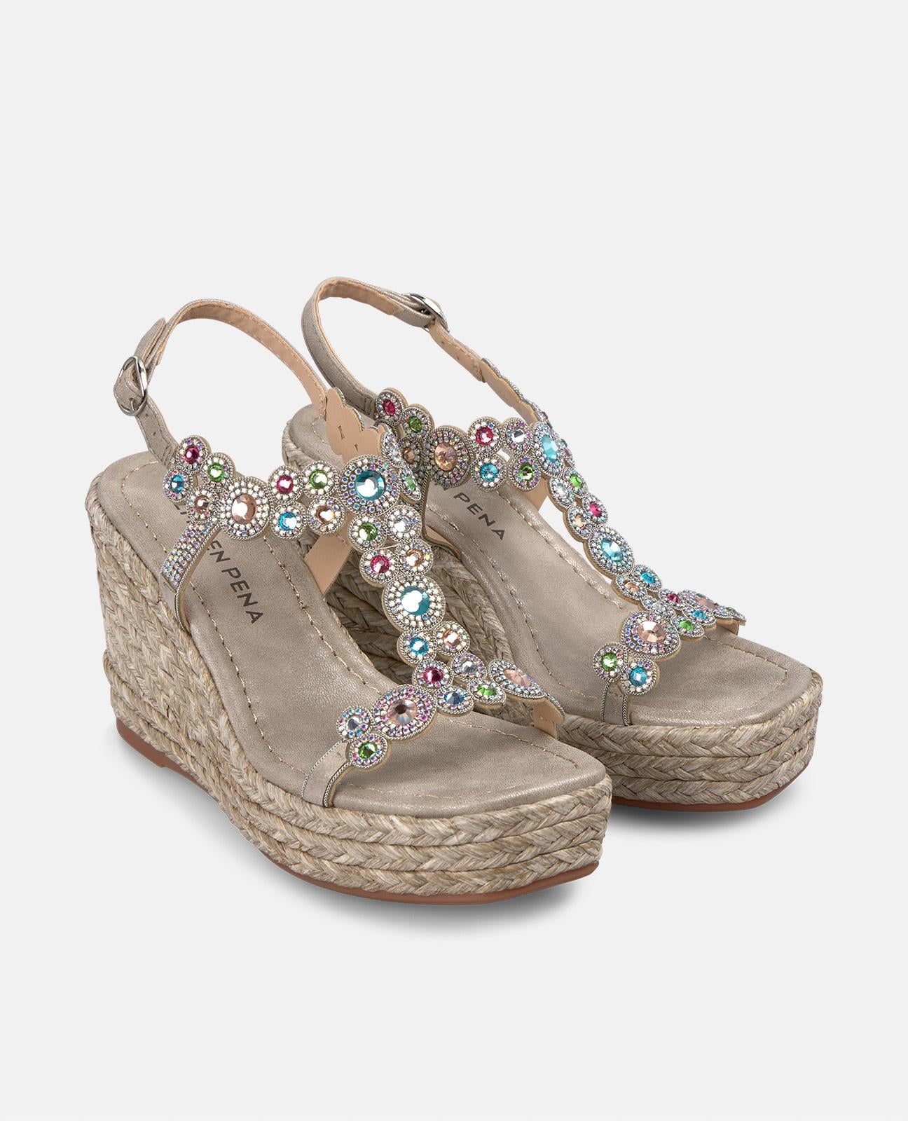 alma-en-pena-high-wedge-with-beads-keilpantolette-bronze-9-8-cm image 2