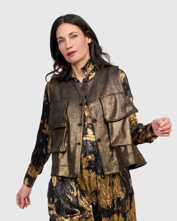 alembika-queenie-utility-weste-damen-gold-metallic image 1