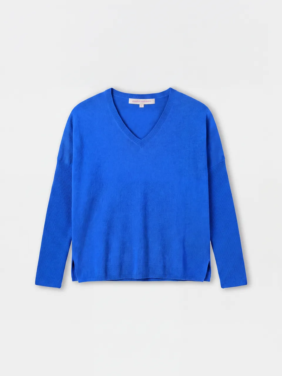 absolut-camille-poncho-pull-damen-100-kaschmir-2-f-dig-v-ausschnitt-kobaltblau image 1