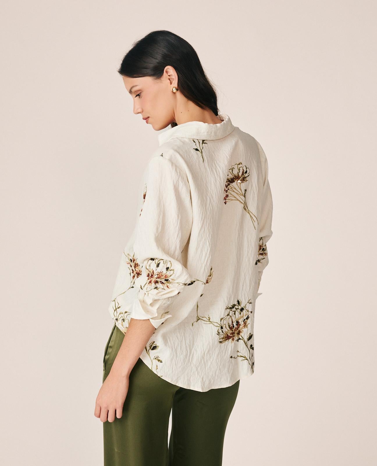 alma-en-pena-leinen-bluse-wei-mit-floral-stickerei-und-pailletten image 5