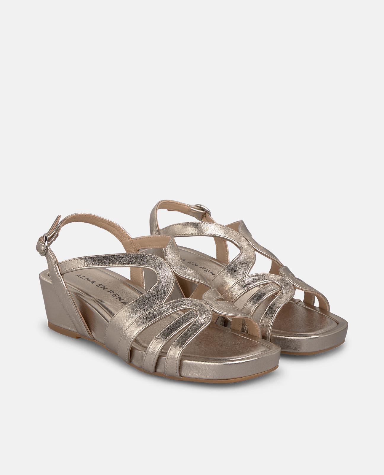 alma-en-pena-basic-keilsandalette-bronze-metallic-4-5-cm image 2
