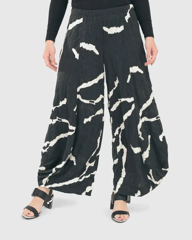 alembika-ice-crinkle-punto-pants-black-stretchhose-mit-print image 1