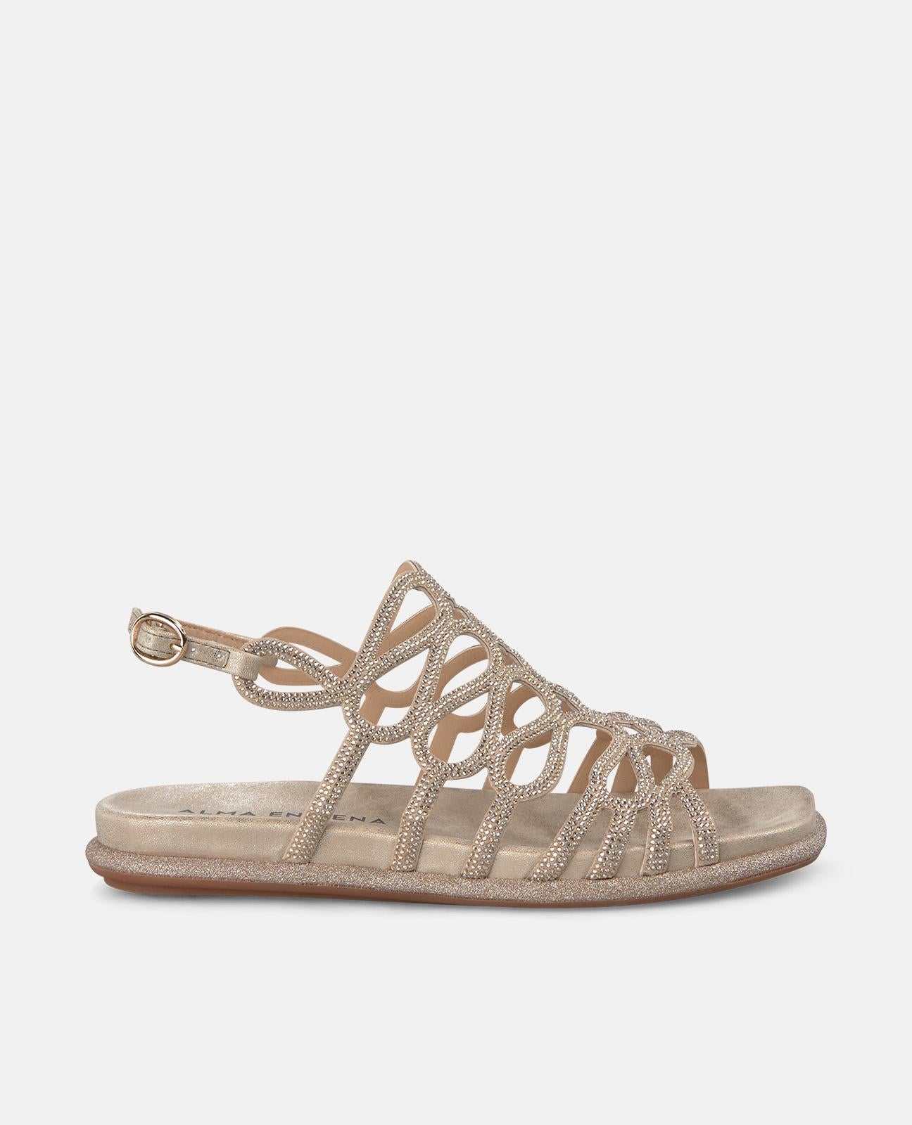alma-en-pena-flache-strass-sandale-eckig-2-cm-gold image 1