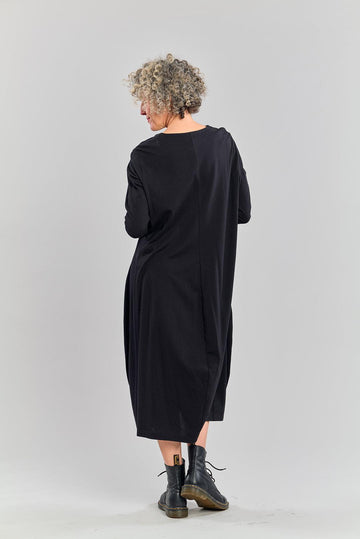 alembika-chalk-stripe-midi-dress-black-baumwoll-midikleid image 3
