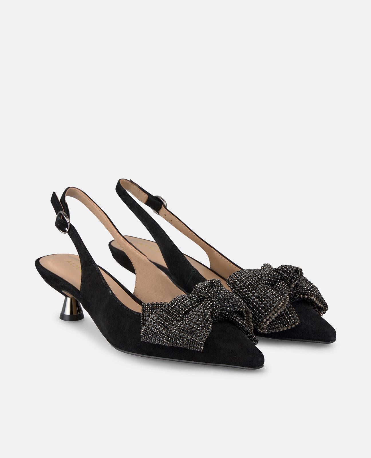 alma-en-pena-mini-bow-shoe-schwarze-slingpumps-mit-strass-schleife-4-5-cm image 2