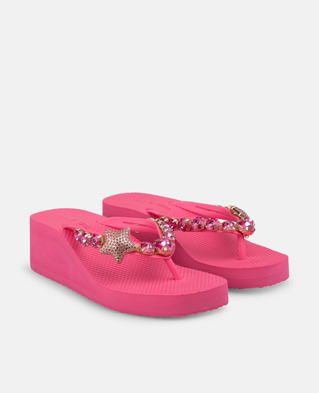 alma-en-pena-plateau-strandsandalen-mit-strass-fuchsia-5-5-cm-plateau image 2