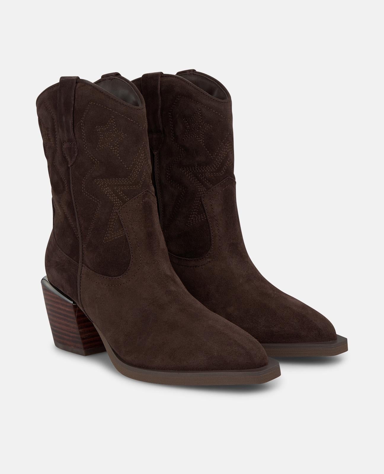 alma-en-pena-cowboy-stiefelette-braun-mit-stickabsatz-7-cm image 2