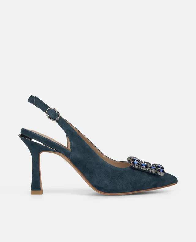 alma-en-pena-slingpumps-mit-strass-schnalle-9-cm-absatz-blau image 1