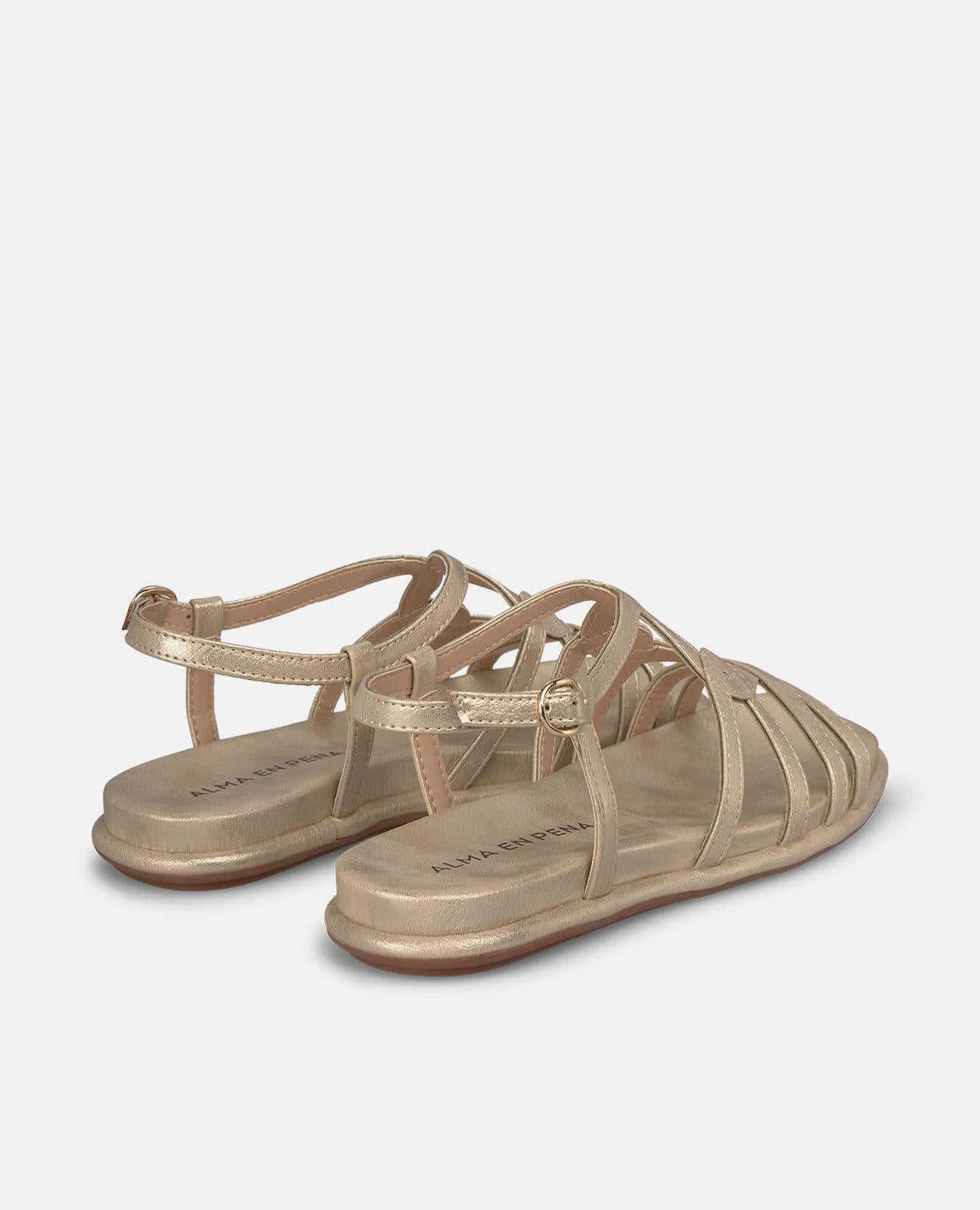 alma-en-pena-alfa-63595-t-riemen-sandalen-flach-strass-dorado-plateau-2-cm image 3