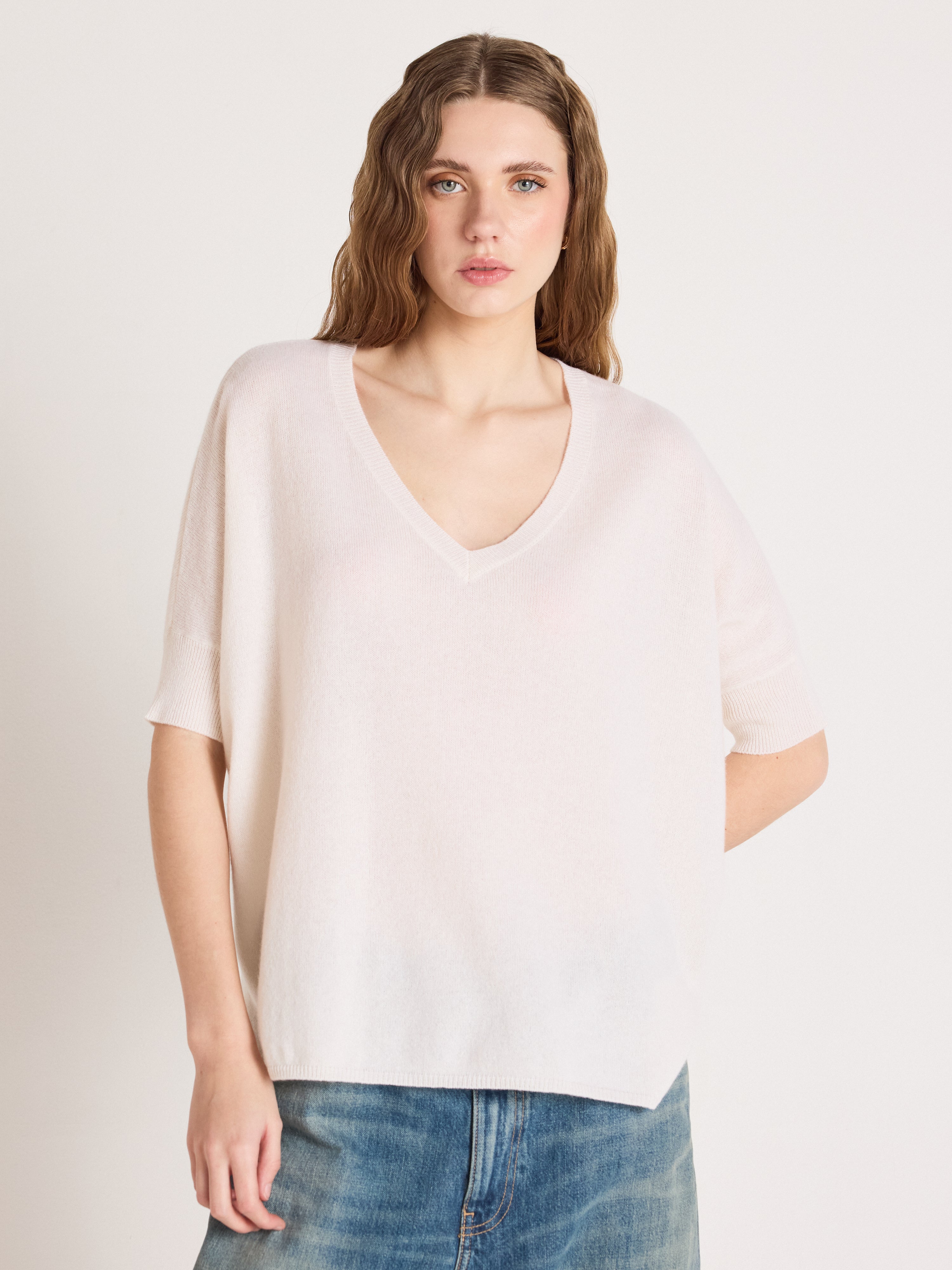 absolut-kate-poncho-pullover-v-ausschnitt-kaschmir-f-r-damen-creme image 1