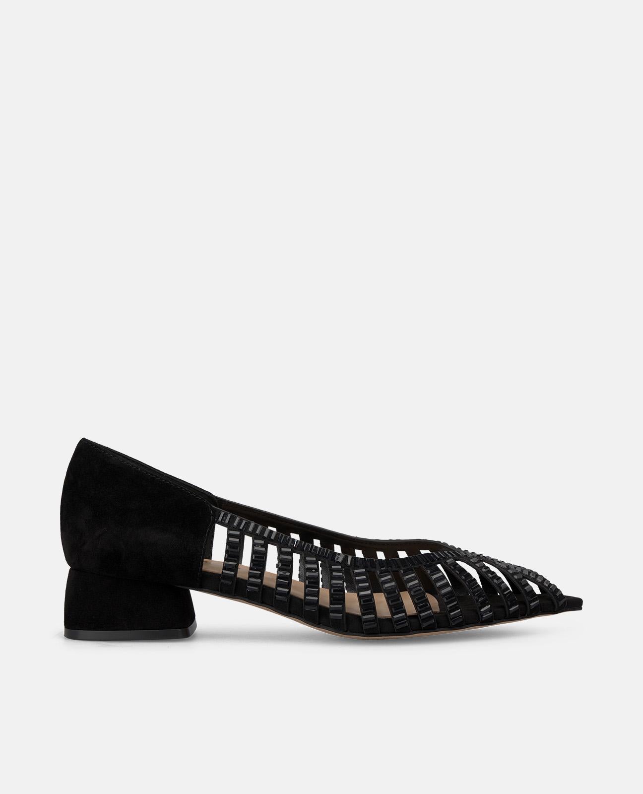alma-en-pena-damen-ballerinas-schwarz-mirror-strass-spitz-3-cm image 1
