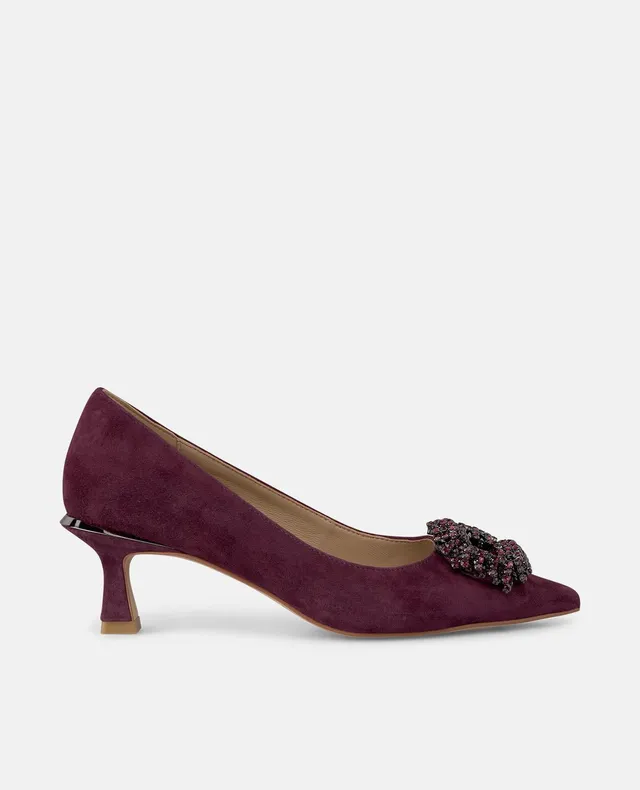 alma-en-pena-high-heel-pumps-mit-eckiger-strass-brosche-6-cm-bordeaux image 1