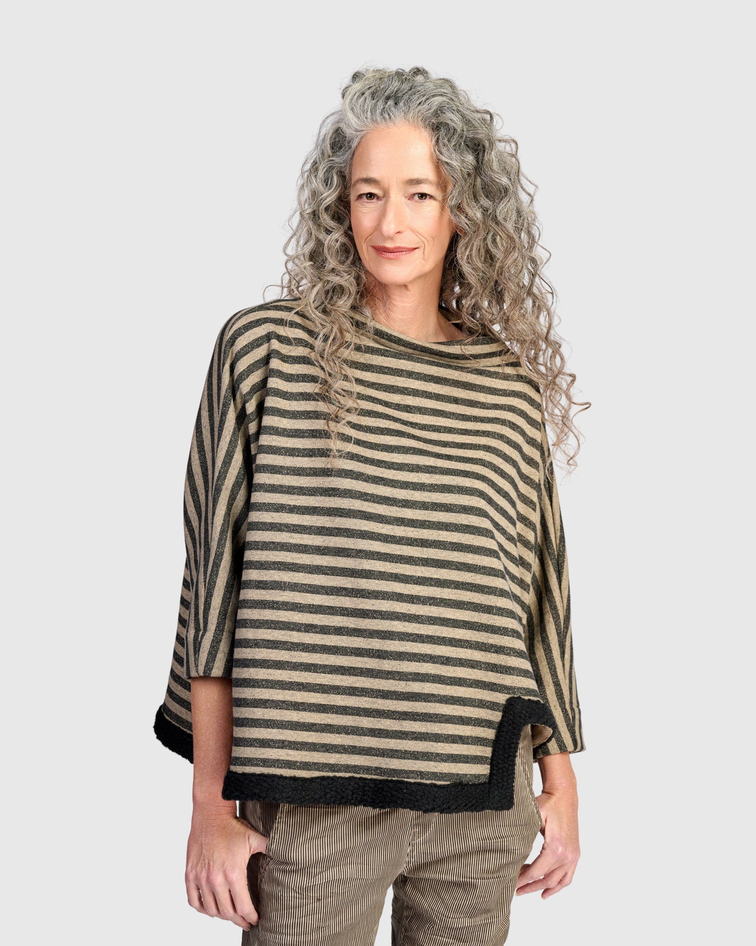 alembika-urban-ulla-pullover-damen-sweatshirt-camel-stripe image 6