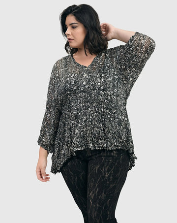 alembika-floral-tiered-crinkle-bluse-ivory-black image 4