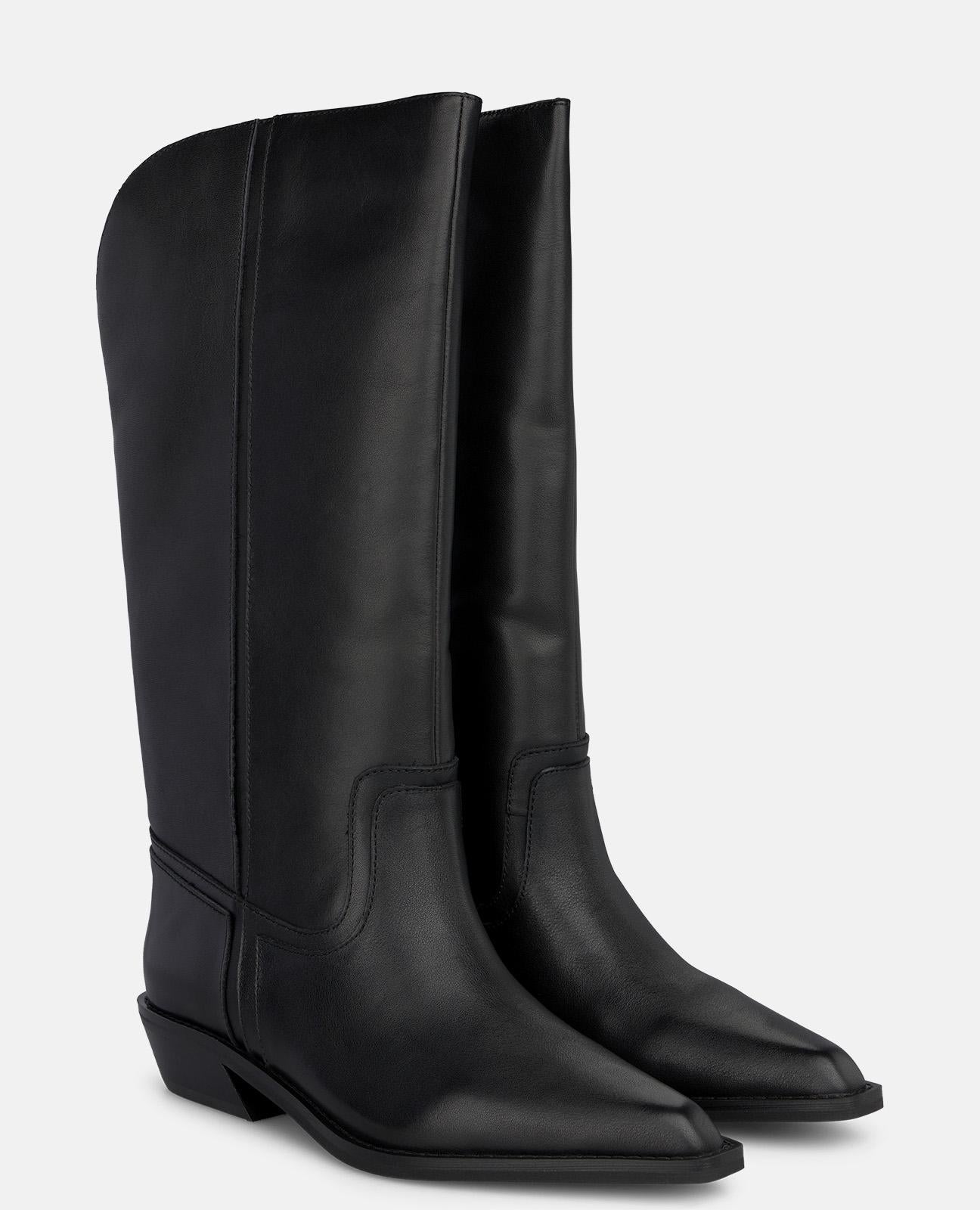 alma-en-pena-alfa-63894-lederstiefel-schwarz-mit-rei-verschluss-und-3-5-cm-block image 2