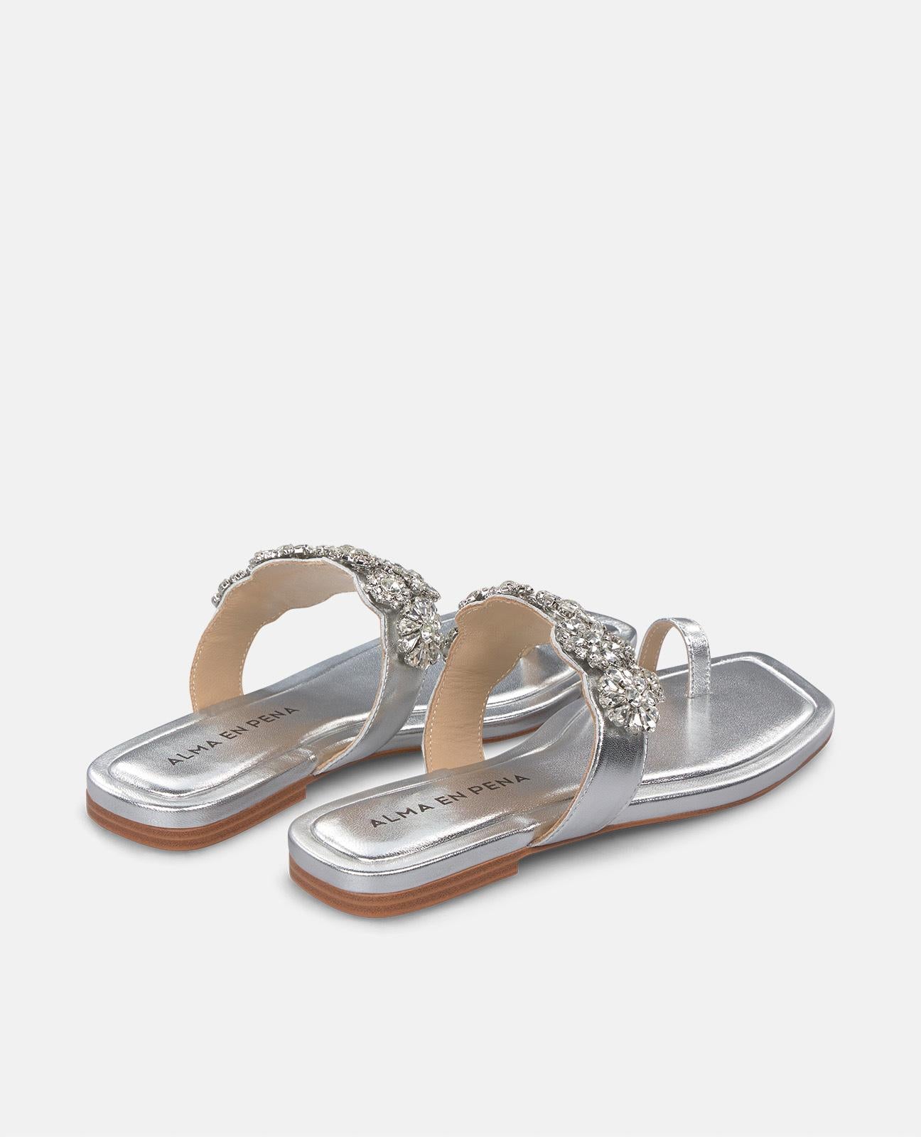 alma-en-pena-zehensteg-flats-strass-silber-eckig-1-cm image 3