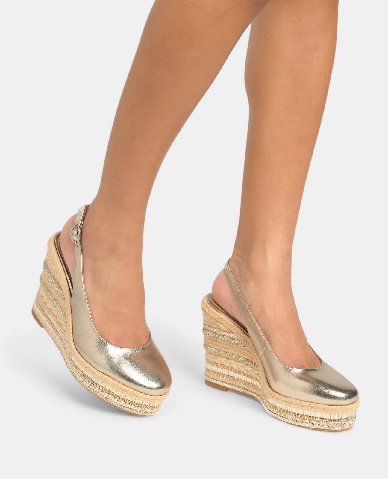 alma-en-pena-keilpumps-bronze-geflochten-9-8-cm-strass-absatz image 4
