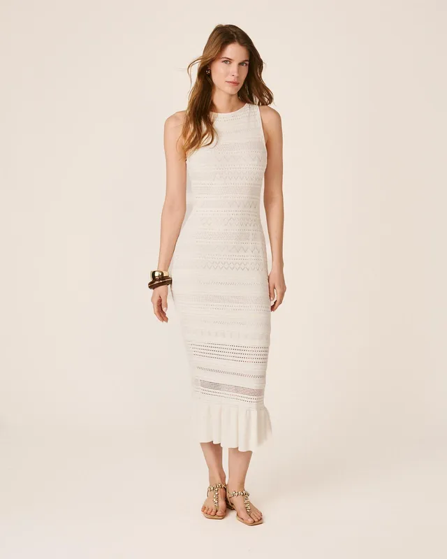 alma-en-pena-long-knitted-dress-langes-strickkleid-meerjungfrau-v-ausschnitt image 1
