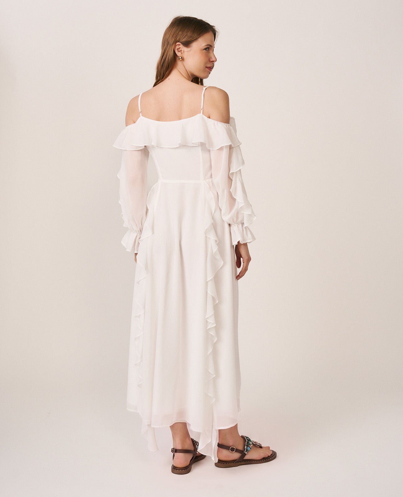 alma-en-pena-langarm-midi-kleid-off-shoulder-wei image 7