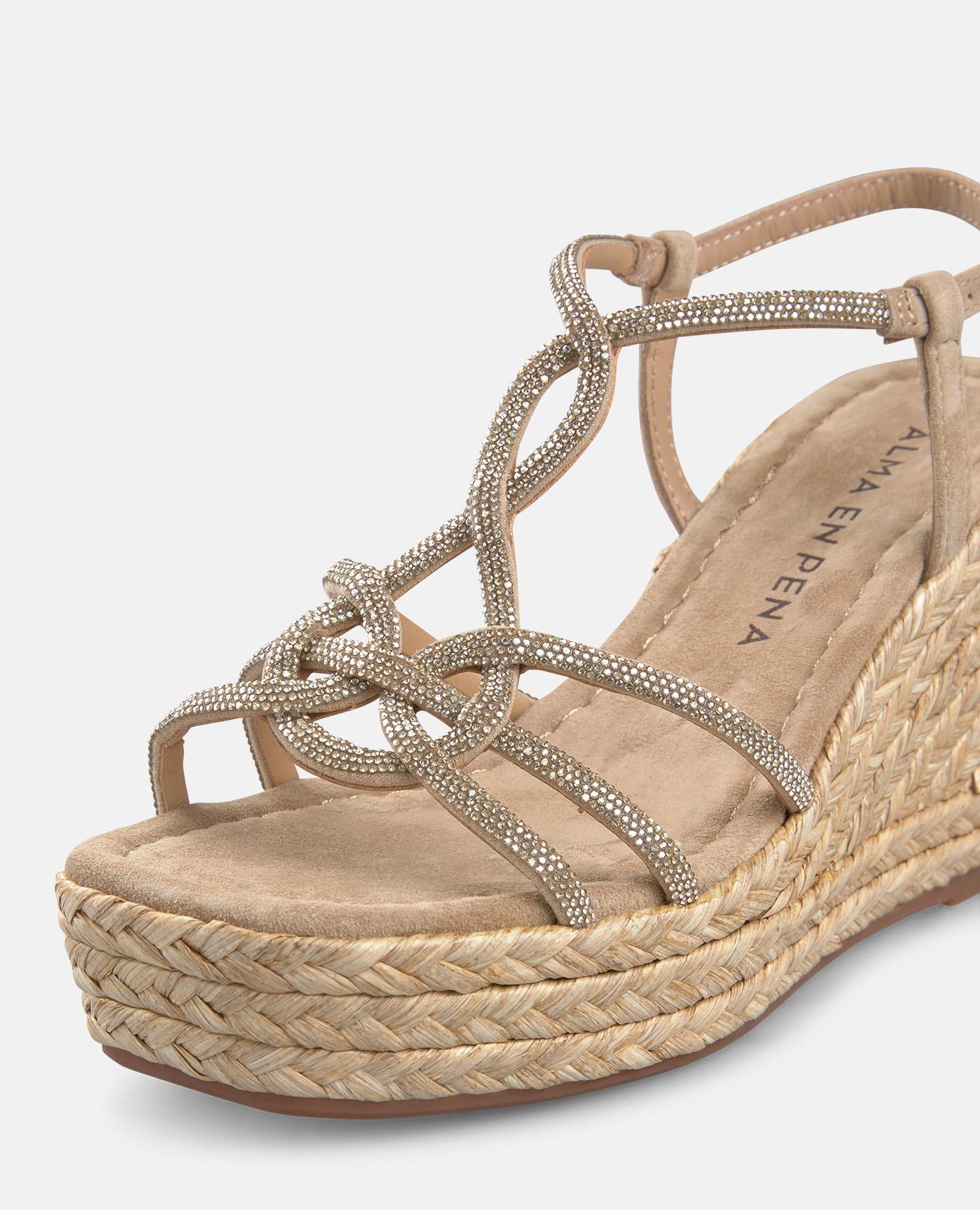 alma-en-pena-alfa-54248-keilsandalette-mit-strass-riemen-9-8-cm-sand image 5