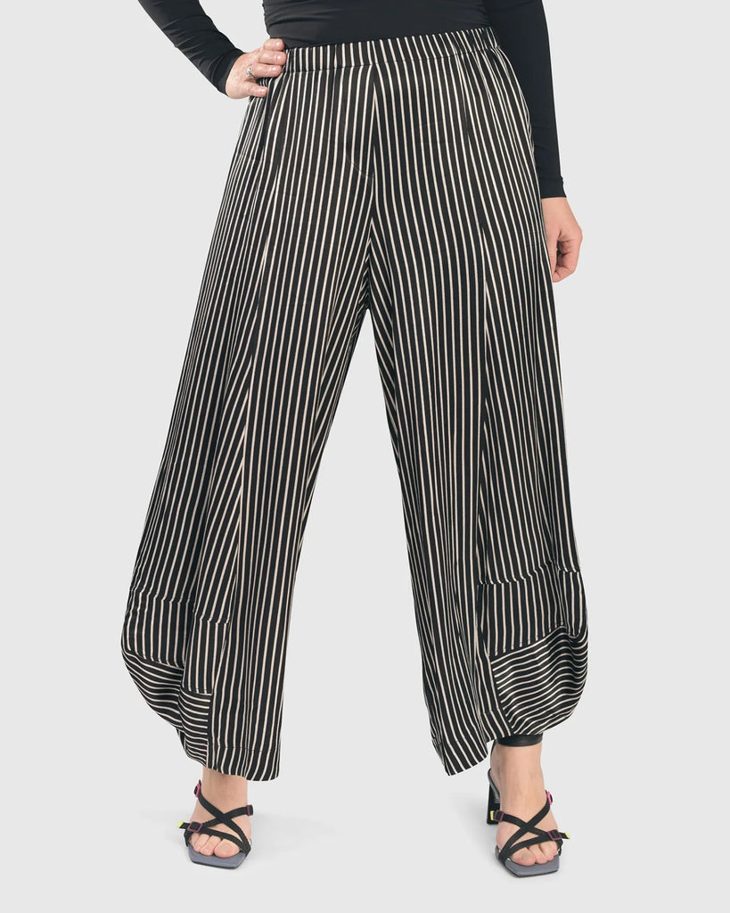 alembika-luxe-satin-punto-pants-damen-hose-stripe image 1