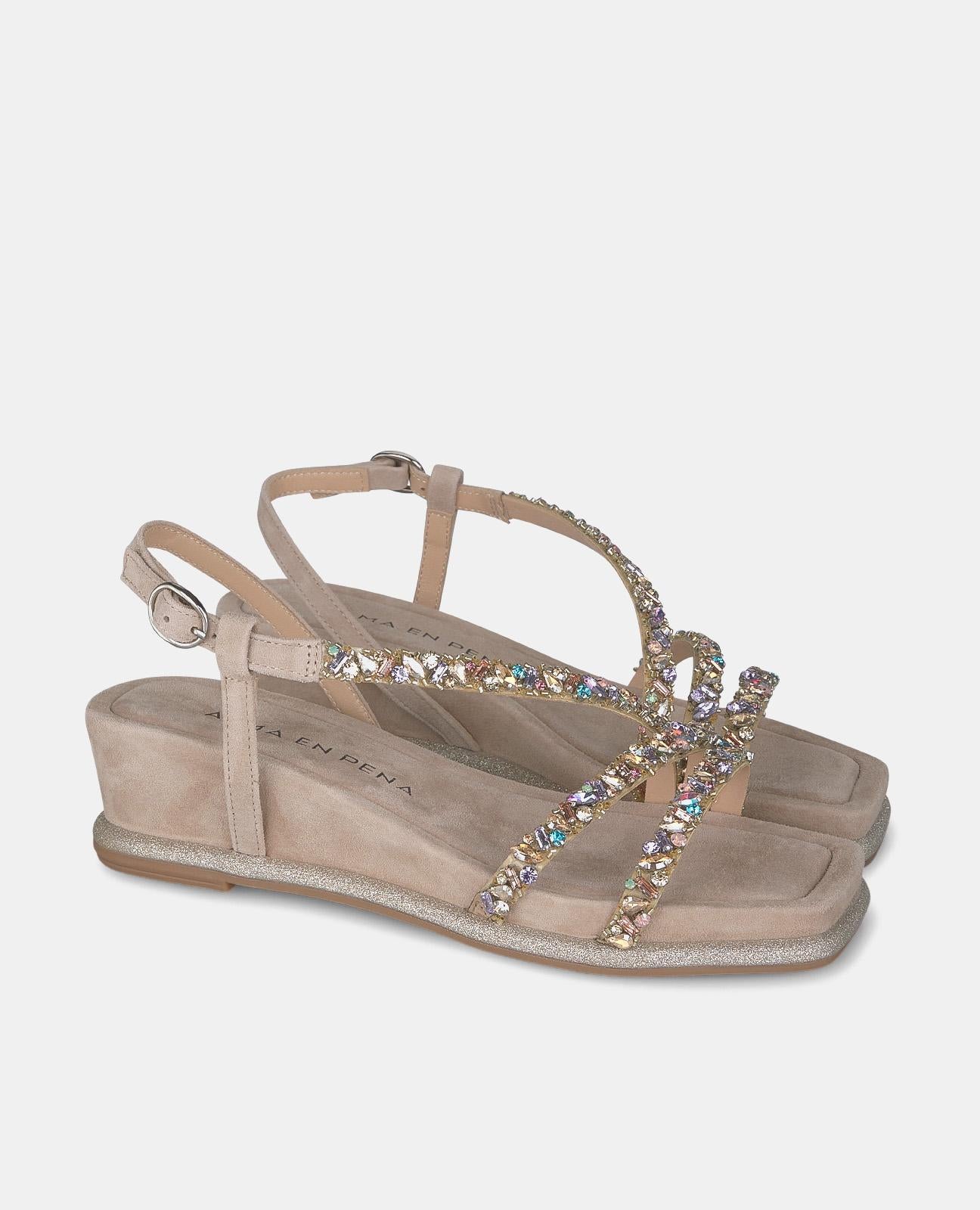 alma-en-pena-half-wedge-keilsandalette-vison-strass-5-cm image 2