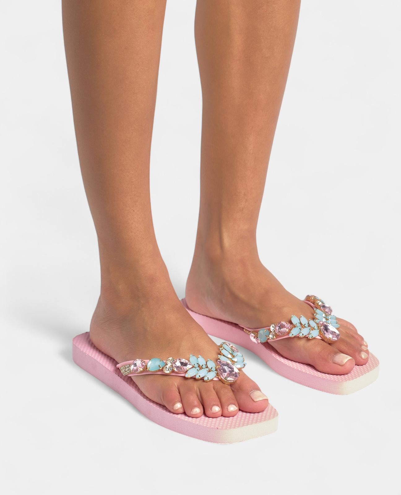 alma-en-pena-flip-flop-rosa-zehentrenner-mit-strass-und-eckiger-kappe image 5