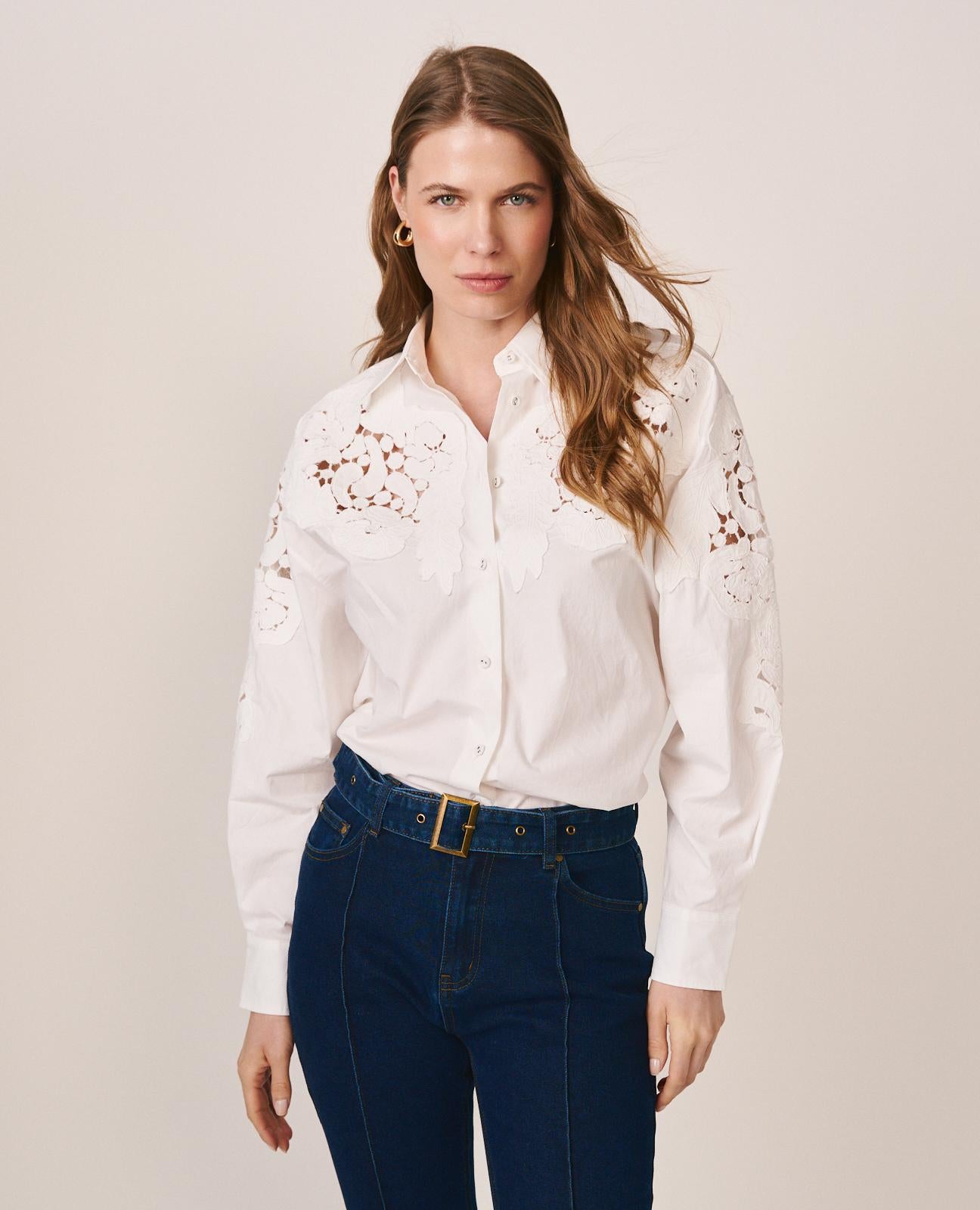 alma-en-pena-poplin-shirt-damen-bluse-wei-mit-stickerei image 3