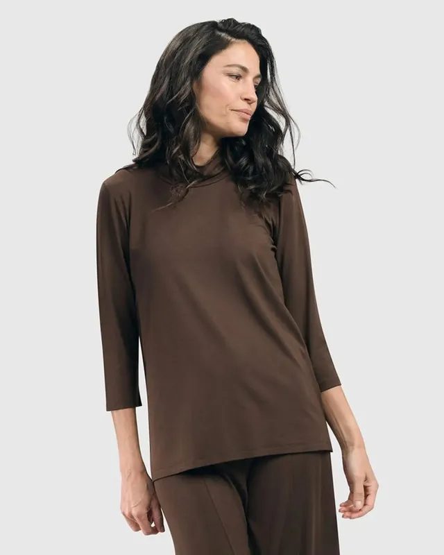 alembika-essential-mockneck-top-kaffee image 1