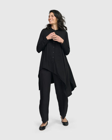 alembika-essential-hi-lo-button-down-top-schwarz image 4
