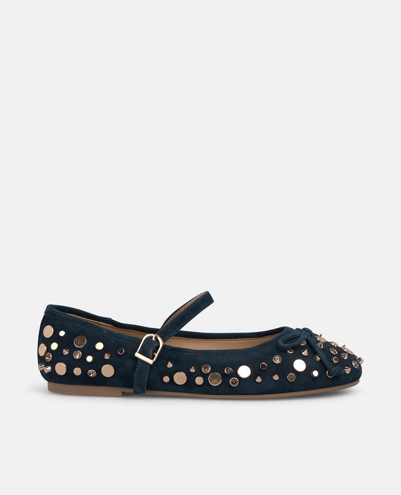 alma-en-pena-ballerina-lazo-tachas-damen-ballerina-dunkelblau-0-8-cm image 1