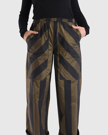 alembika-whisper-pants-khaki-streifen-schlupfhose-viskose image 8