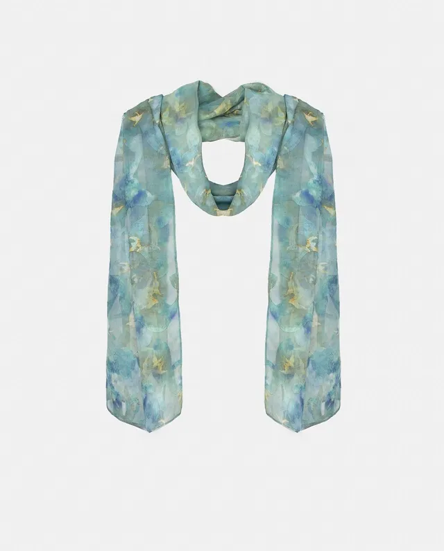 alma-en-pena-alfa-63349-chiffon-schal-jacquard-gaze-blumenprint-200-x-70-cm-blau image 1