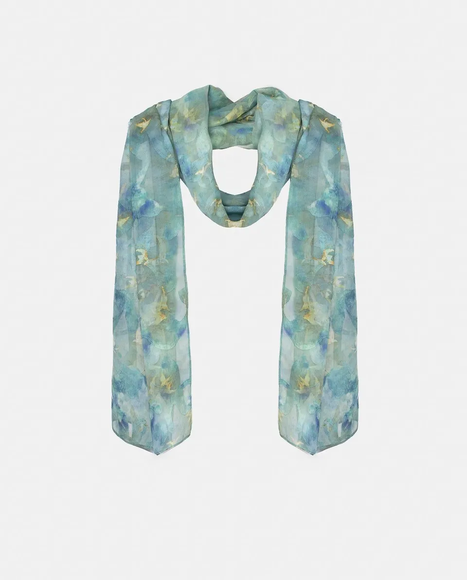alma-en-pena-alfa-63349-chiffon-schal-jacquard-gaze-blumenprint-200-x-70-cm-blau image 1