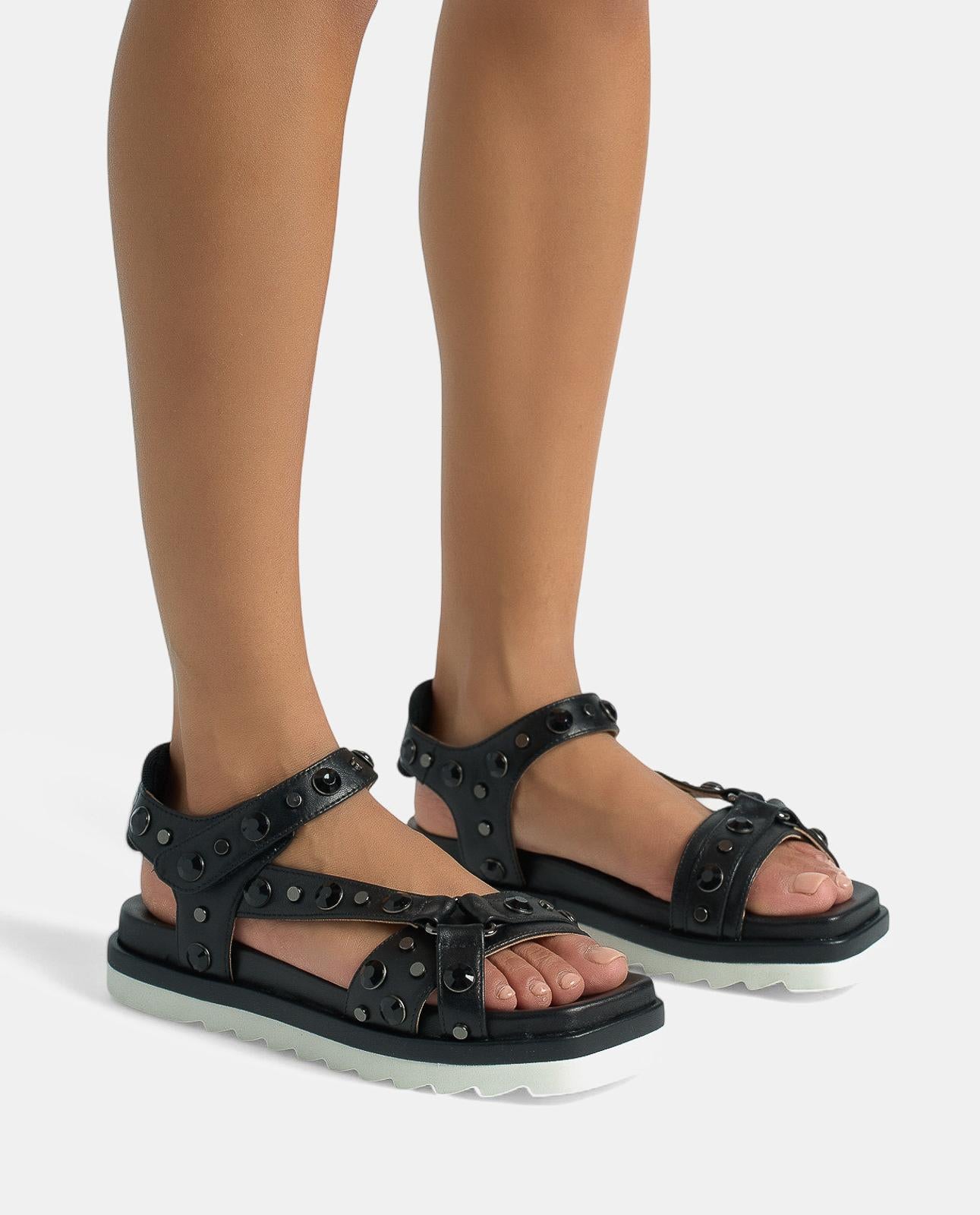 alma-en-pena-flatsandal-mit-track-sohle-schwarz image 4