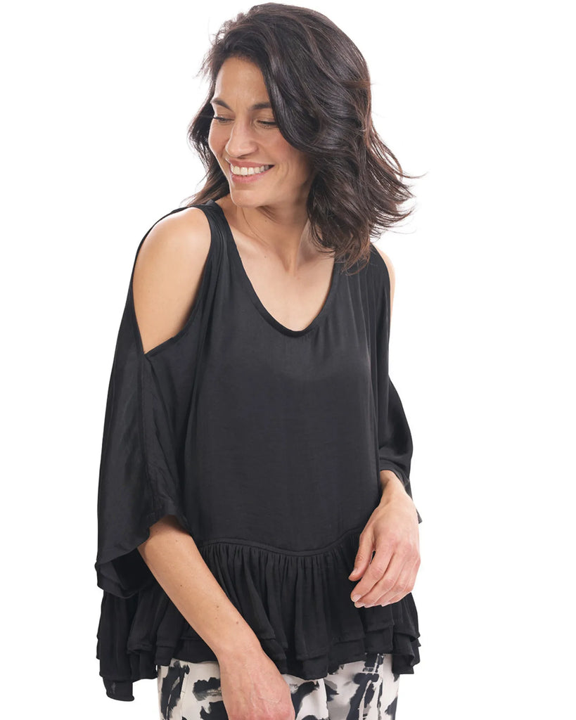 alembika-rachel-cold-shoulder-bluse-schwarz image 1
