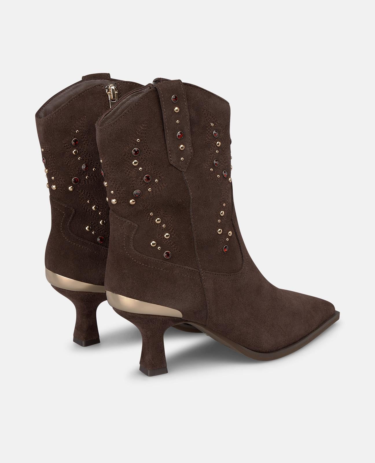 alma-en-pena-suede-cowboy-boots-mit-nieten-braun-6-cm-absatz image 3