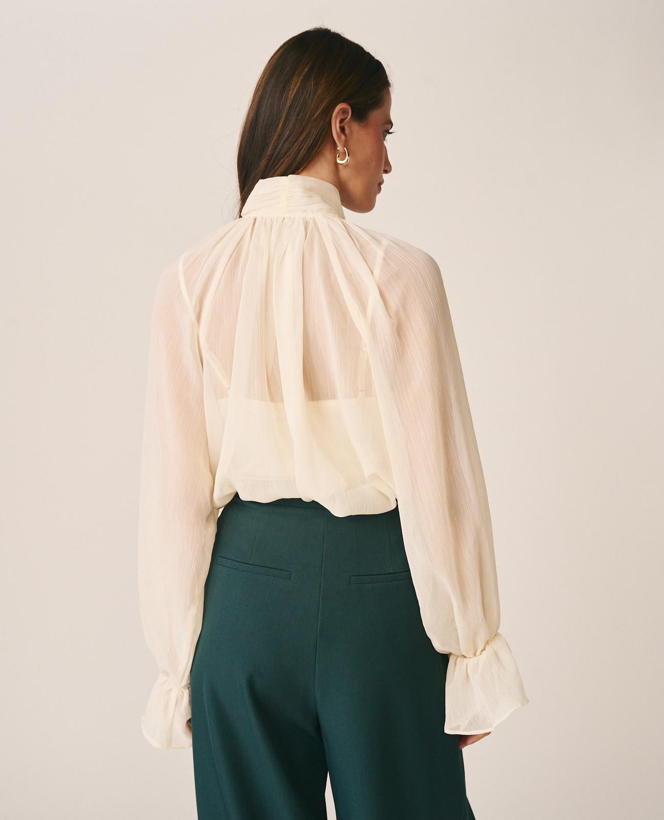 alma-en-pena-chiffonbluse-mit-schleife-wei image 6