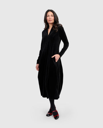 alembika-everyday-velvet-cocoon-dress-black-samtkleid image 3