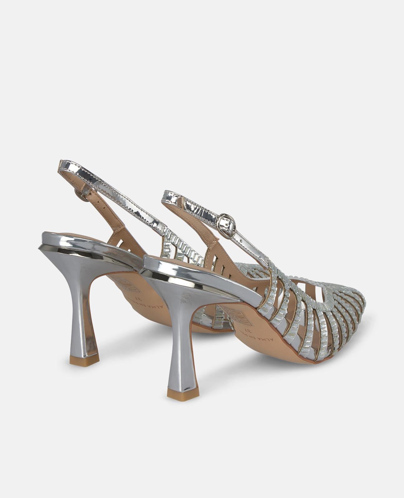alma-en-pena-metallic-grille-salon-silber-pumps-mesh-8-cm-kn-chelriemen image 3