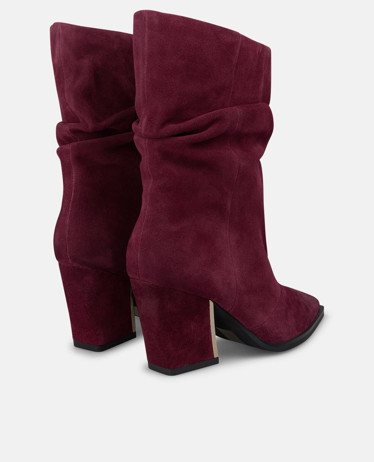 alma-en-pena-stiefeletten-bordeaux-wildleder-peep-toe-4-cm image 3