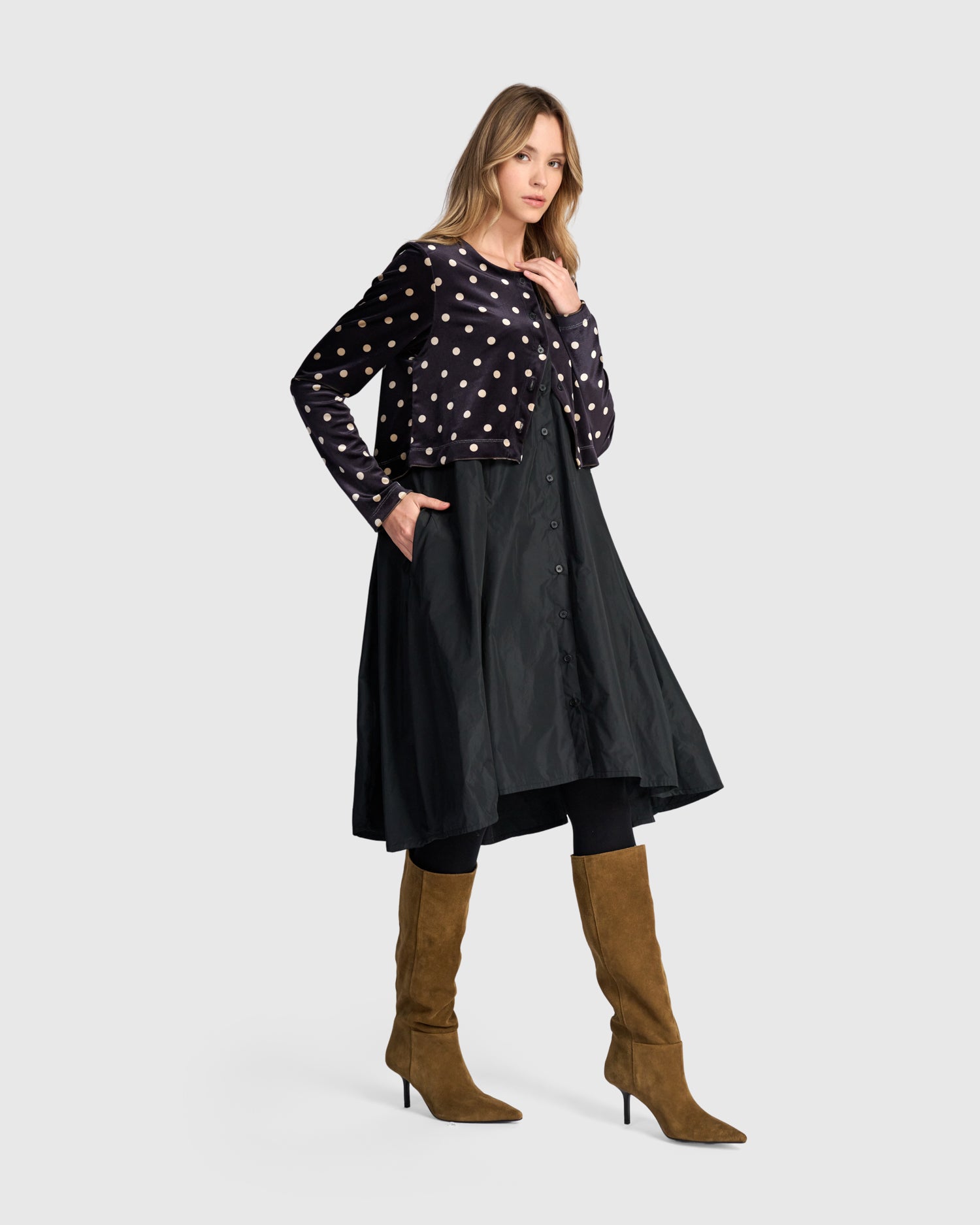 alembika-starfall-cardi-kleid-schwarz-dots image 3