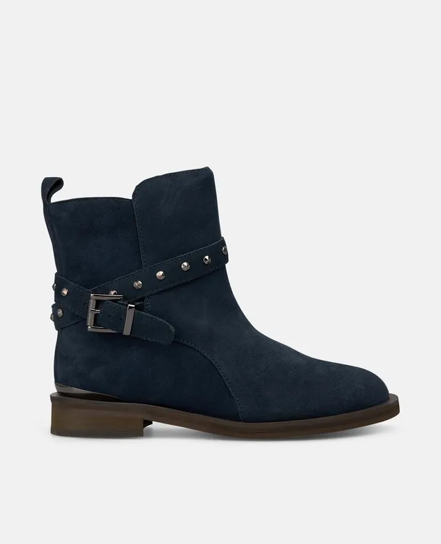 alma-en-pena-flat-ankle-boot-with-studs-flache-stiefelette-in-navy-3-cm image 1