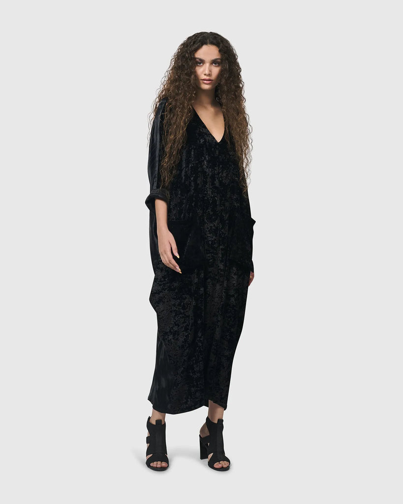 alembika-saturnalia-ad133b-samt-muumuu-kleid-schwarz image 1