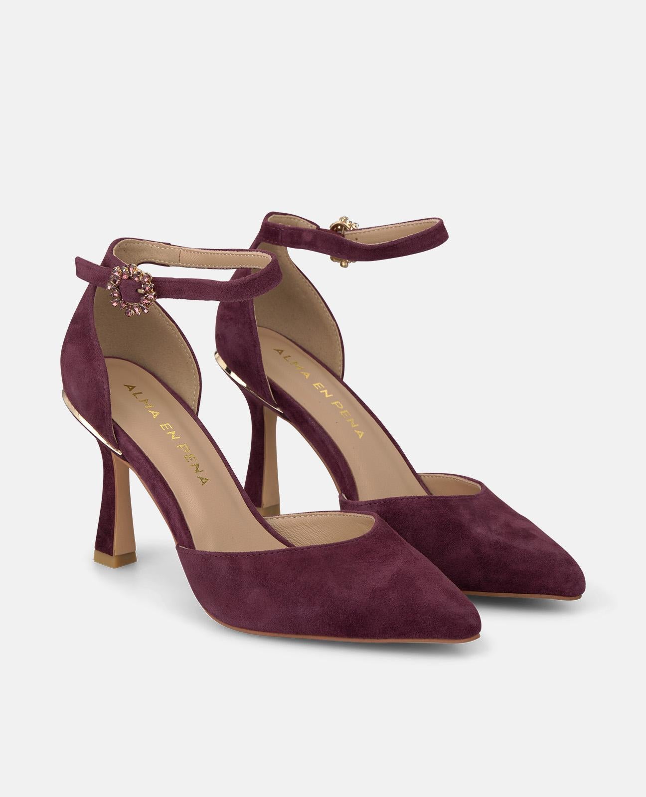 alma-en-pena-suede-pumps-bordeaux-riemchen-8-cm image 2