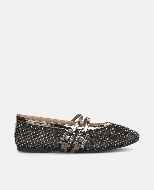 alma-en-pena-ballerina-fishnet-buckles-netz-ballerina-silber-0-8-cm image 1
